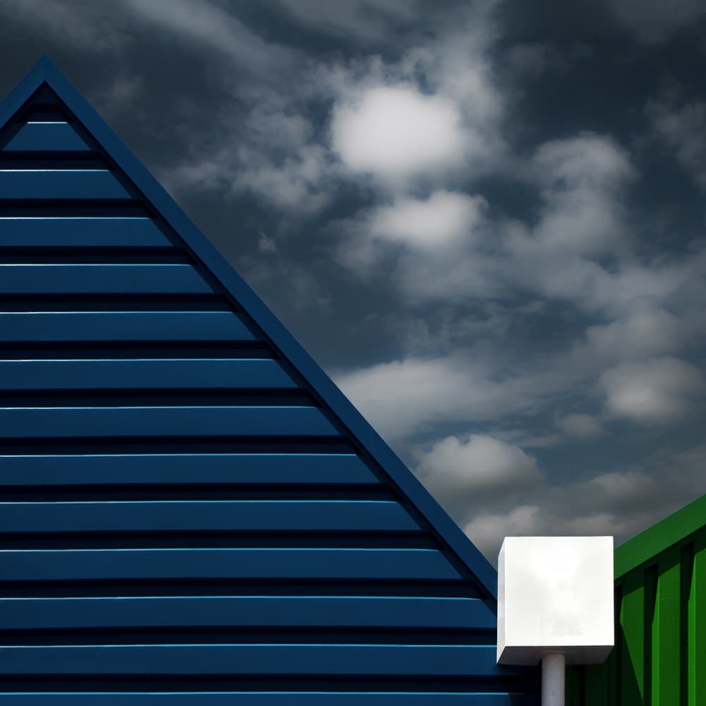 Geometric Blue Architecture by Gilbert Claes — canvas wall art