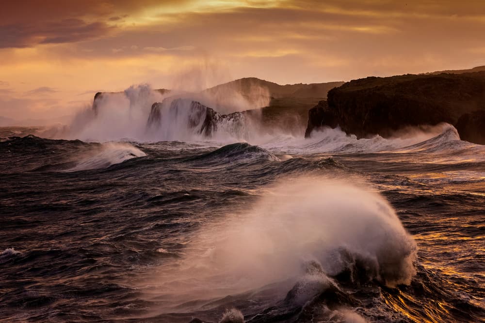 Crashing Coastal Waves by Rodrigo Núñez Buj — canvas wall art