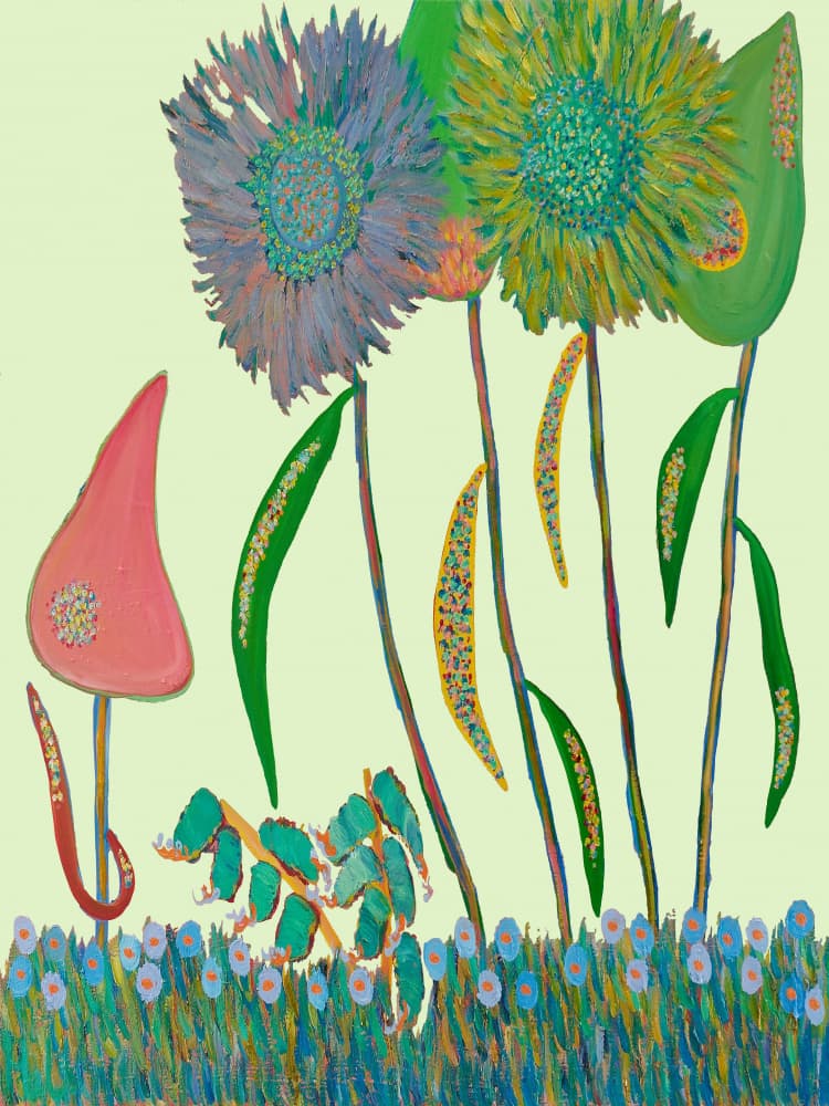 Whimsical Garden Flowers by Helen Joynson — canvas wall art