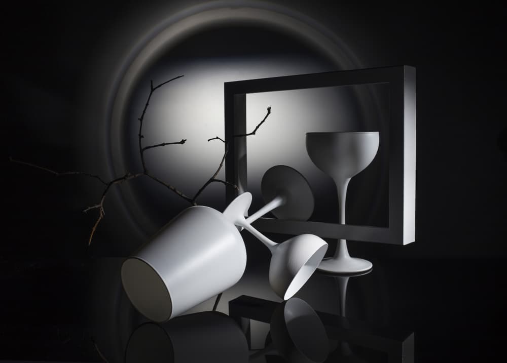 Monochrome Glass Still Life by Evgeniy Popov — canvas wall art