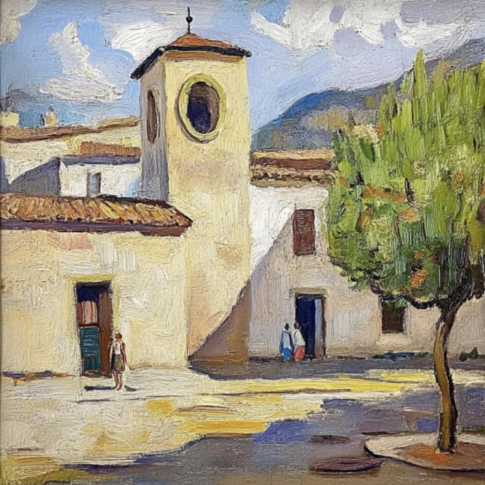 Sunny Village Square by Avanesova Elena — canvas wall art