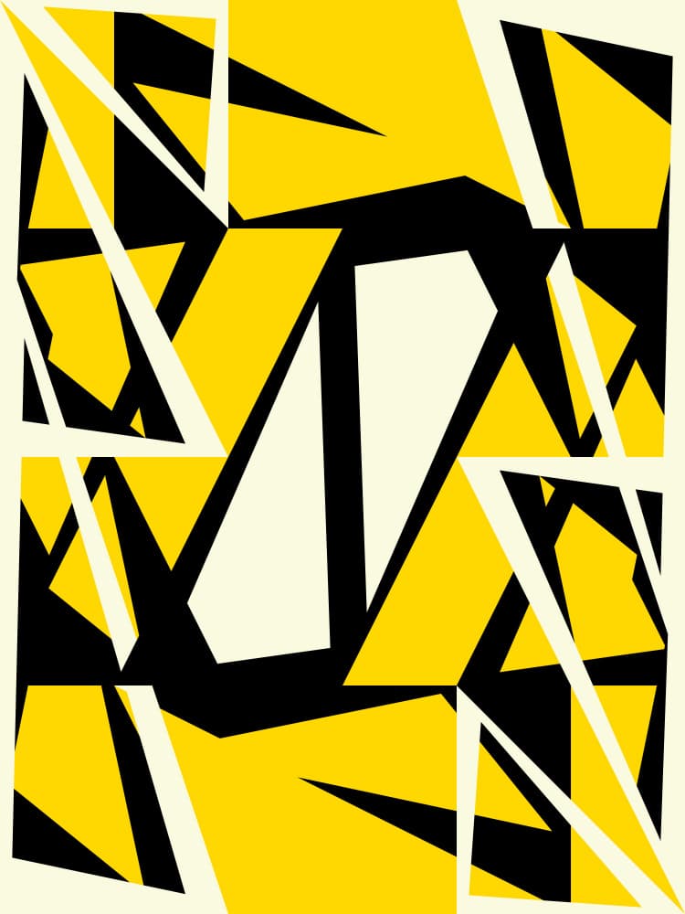 Dynamic Yellow Shapes by Petr Strnad — canvas wall art