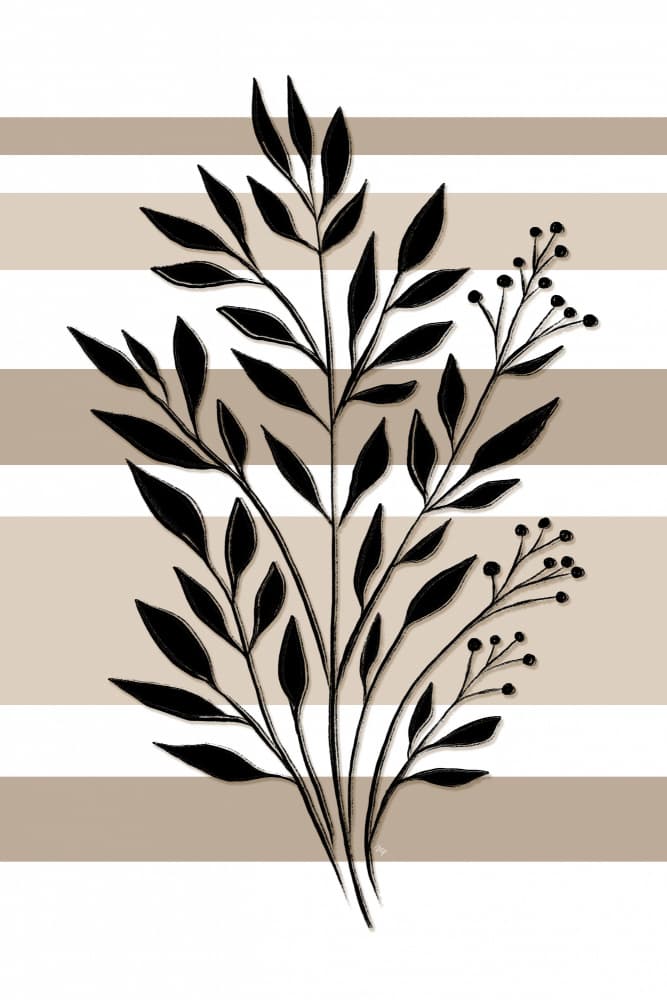 Modern Botanical Stripes by Martina — canvas wall art