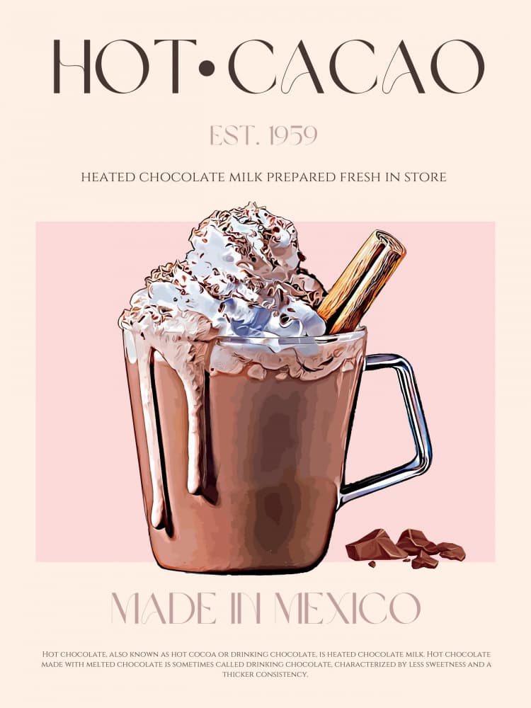 Cozy Hot Chocolate Mug by Nazma Khokhar — canvas wall art