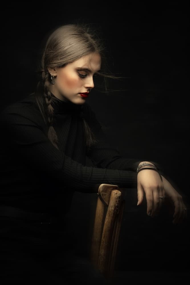 Pensive Woman Portrait by Domenico Petrocca — canvas wall art