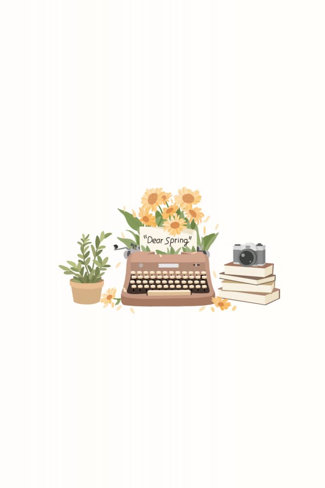 Dear Spring Typewriter by Xuan Thai — canvas wall art