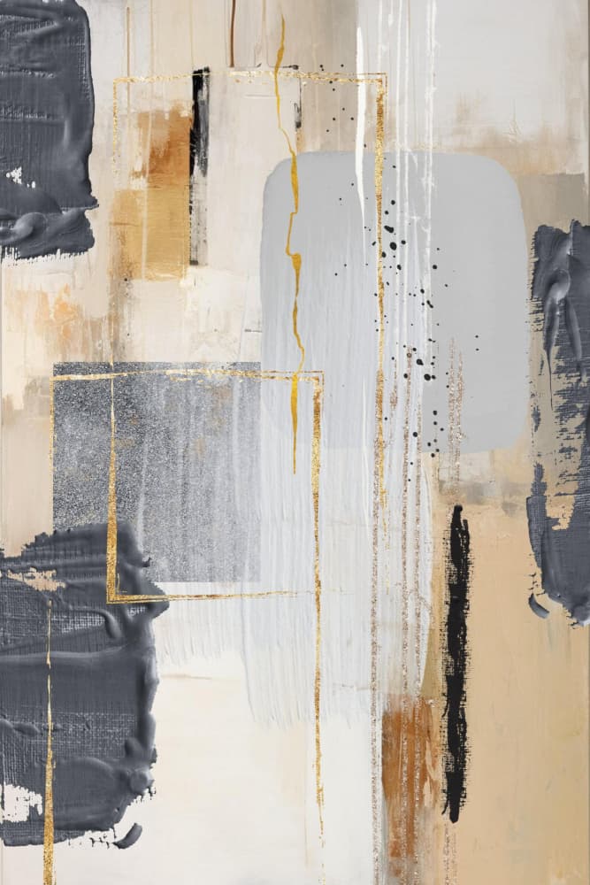 Neutral Gold Abstraction by Sally Ann Moss — canvas wall art
