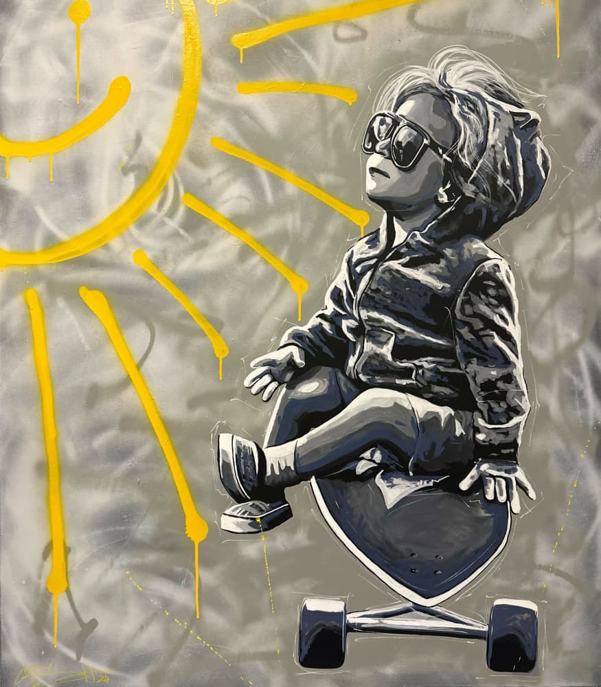 Cool Kid Skater by Suzan Habib — canvas wall art
