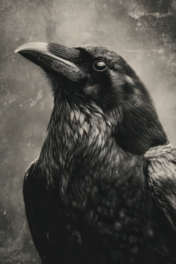 Mysterious Raven Gaze by Rafal Kulik — canvas wall art