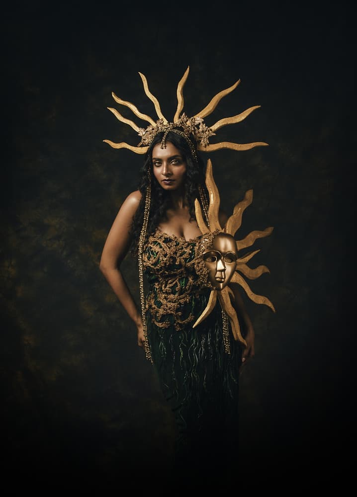 Golden Sun Goddess by PARTHA BHATTACHARYYA — canvas wall art