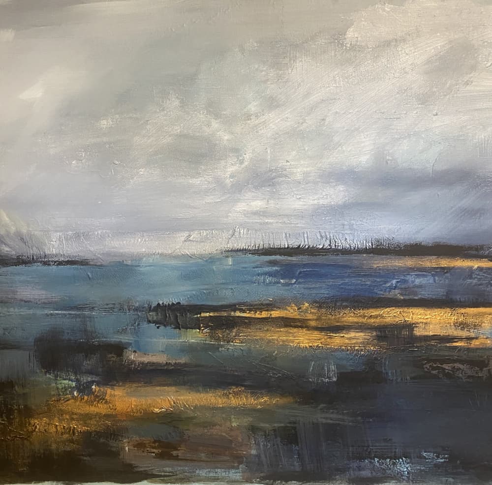 Golden Horizon Waterscape by Anna-Karin Bergius — canvas wall art