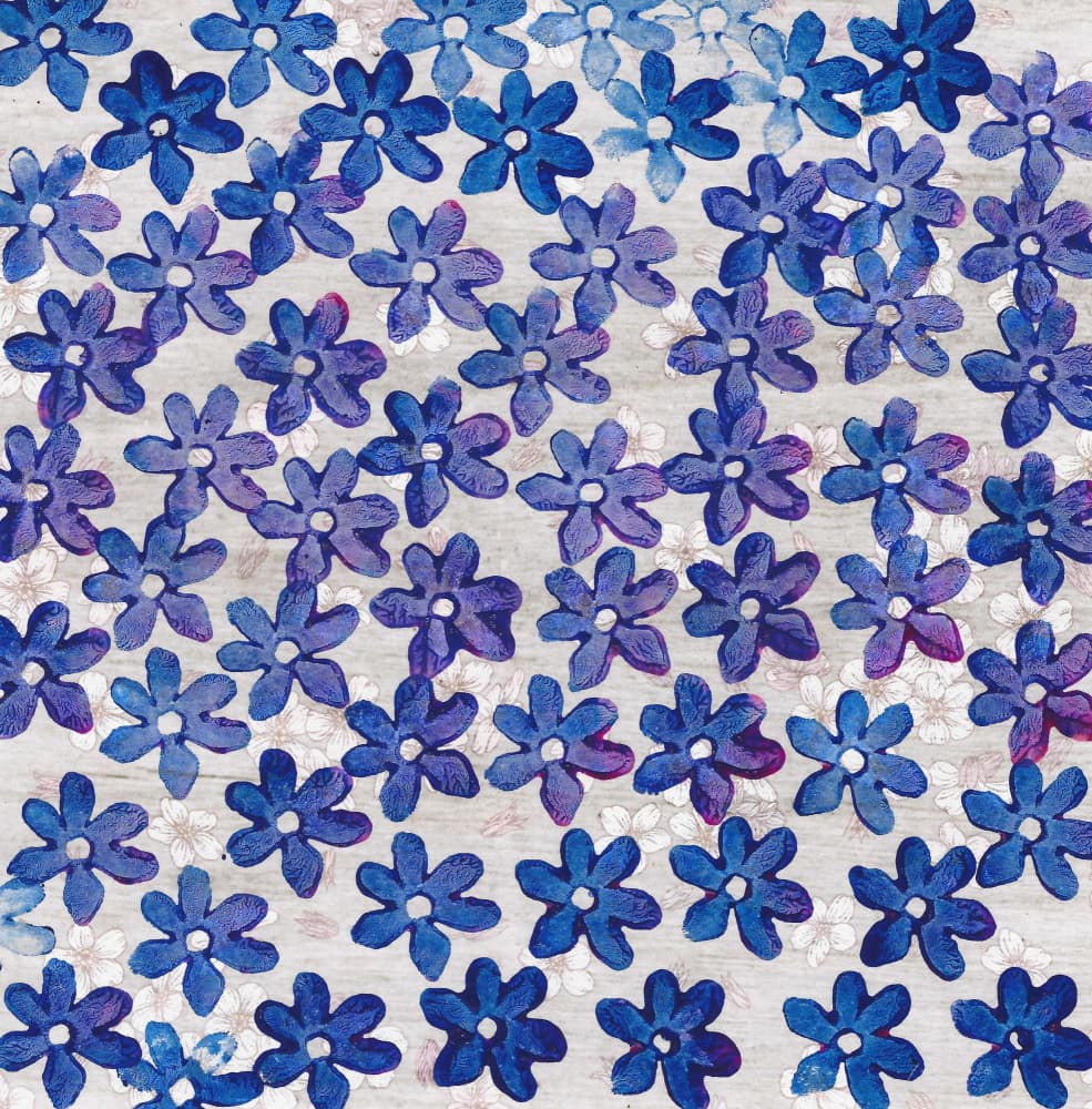 Watercolor Blue Blossoms by Santhosh ch — canvas wall art