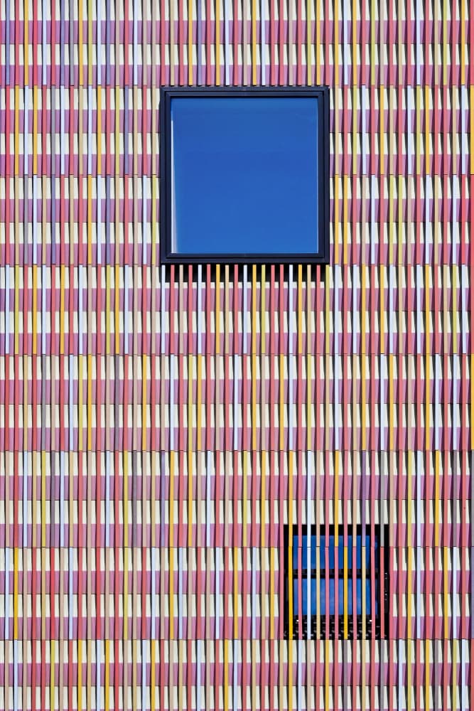 Colorful Building Windows by Linda Wride — canvas wall art