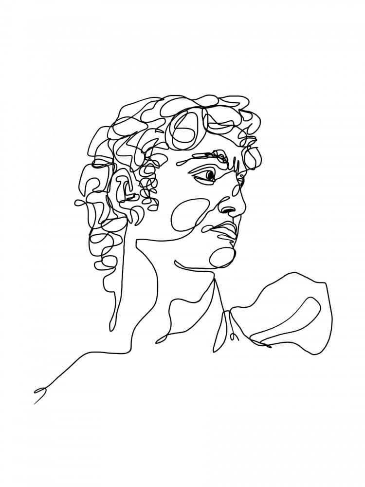 David Line Art by Hanna Lee Tidd — canvas wall art