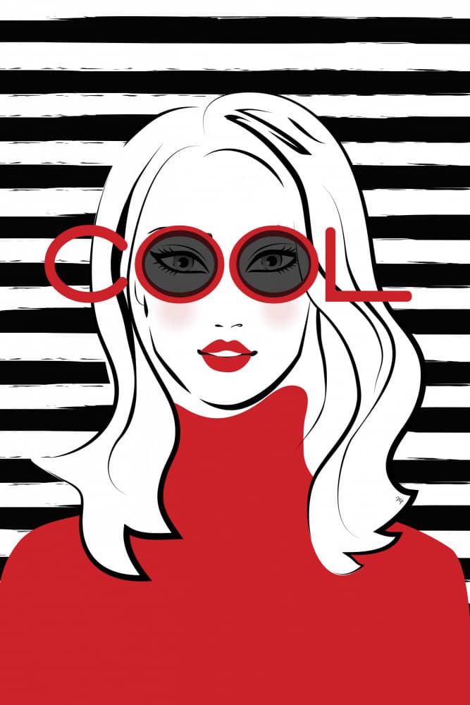 Cool Red Striped Style by Martina — canvas wall art