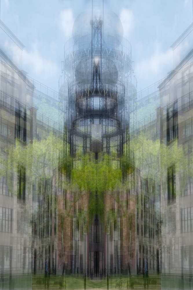 Blurred Urban Symmetry by Liliane Lathouwers — canvas wall art