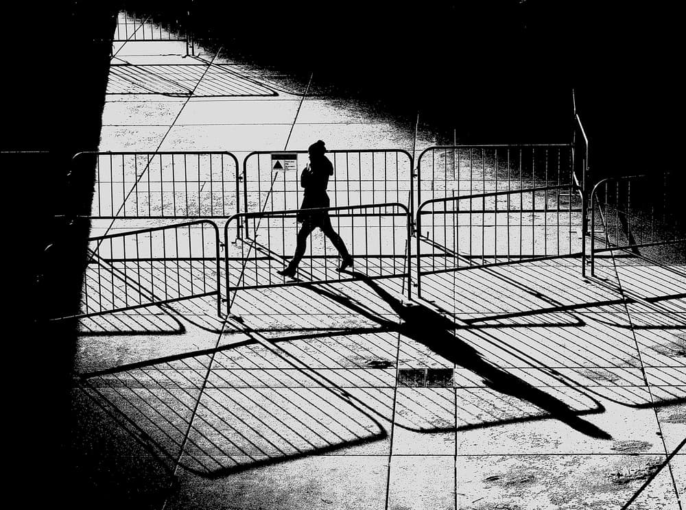 Shadowed Urban Passage by Jian Wang — canvas wall art