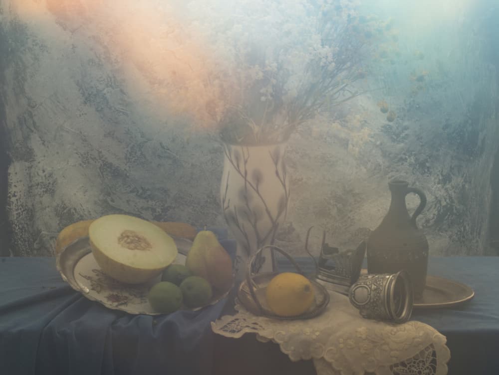 Softly Lit Fruit Still Life by UstinaGreen — canvas wall art