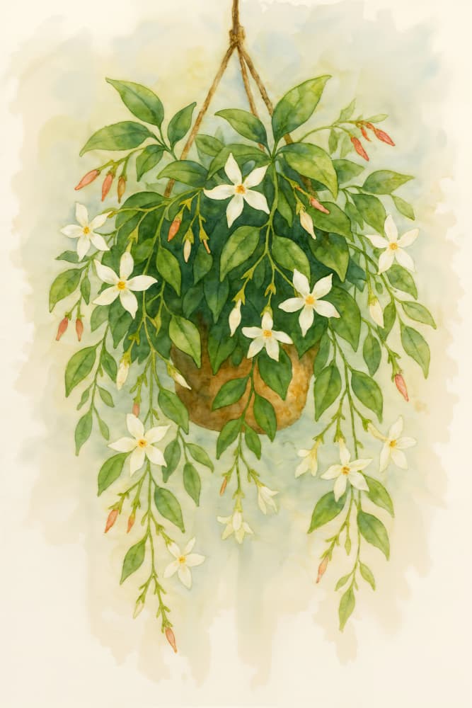 Hanging Jasmine Blooms by Natalie Bruns — canvas wall art