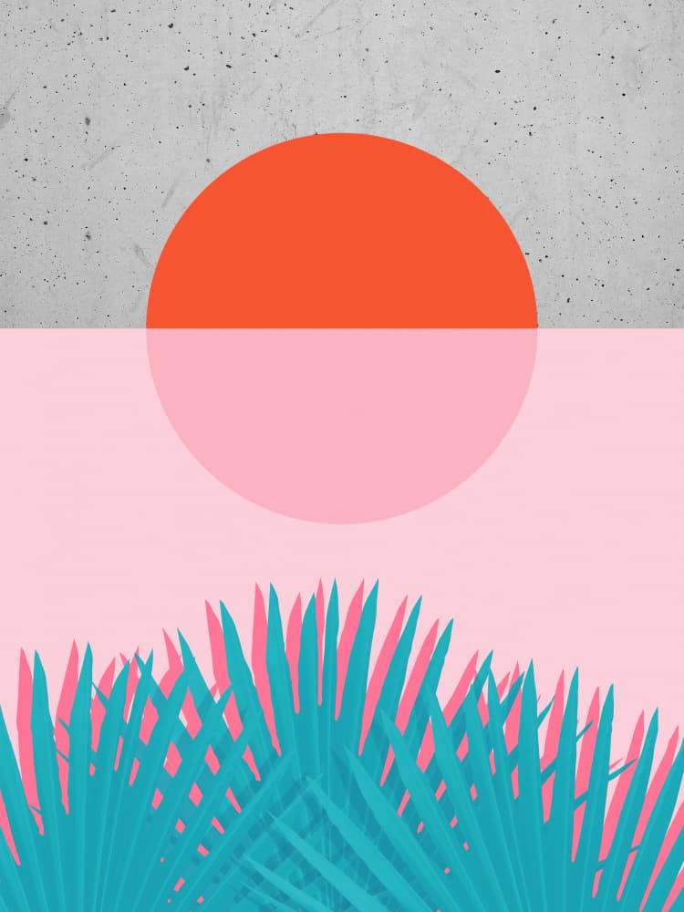 Retro Tropical Sun by Vitor Costa — canvas wall art