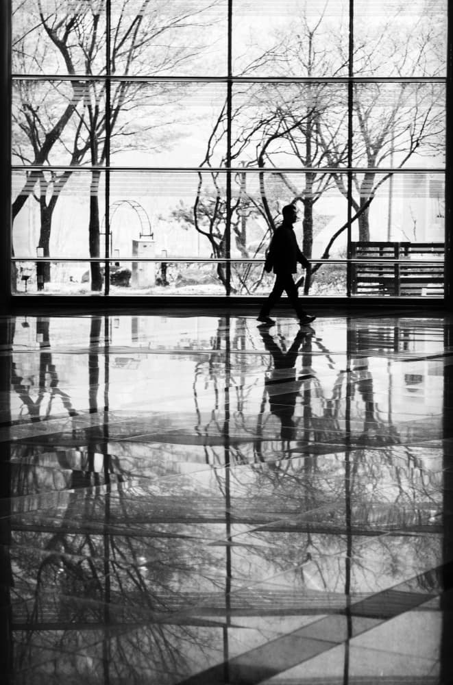 Urban Walk Reflection by Swen MUN — canvas wall art