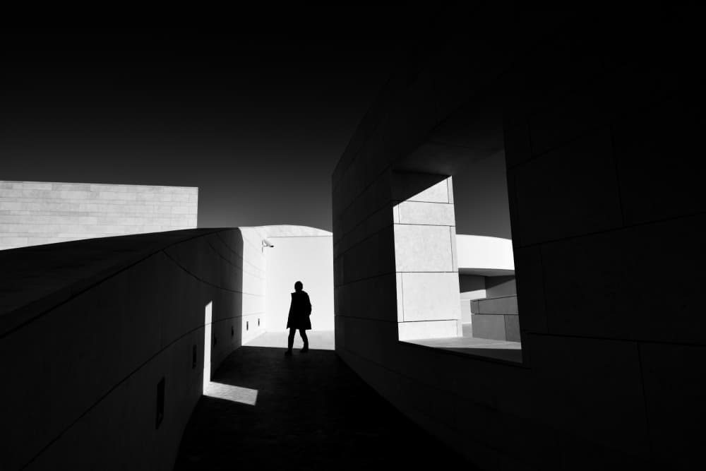 Solitary Figure Modern Architecture by Florentinus Joseph — canvas wall art