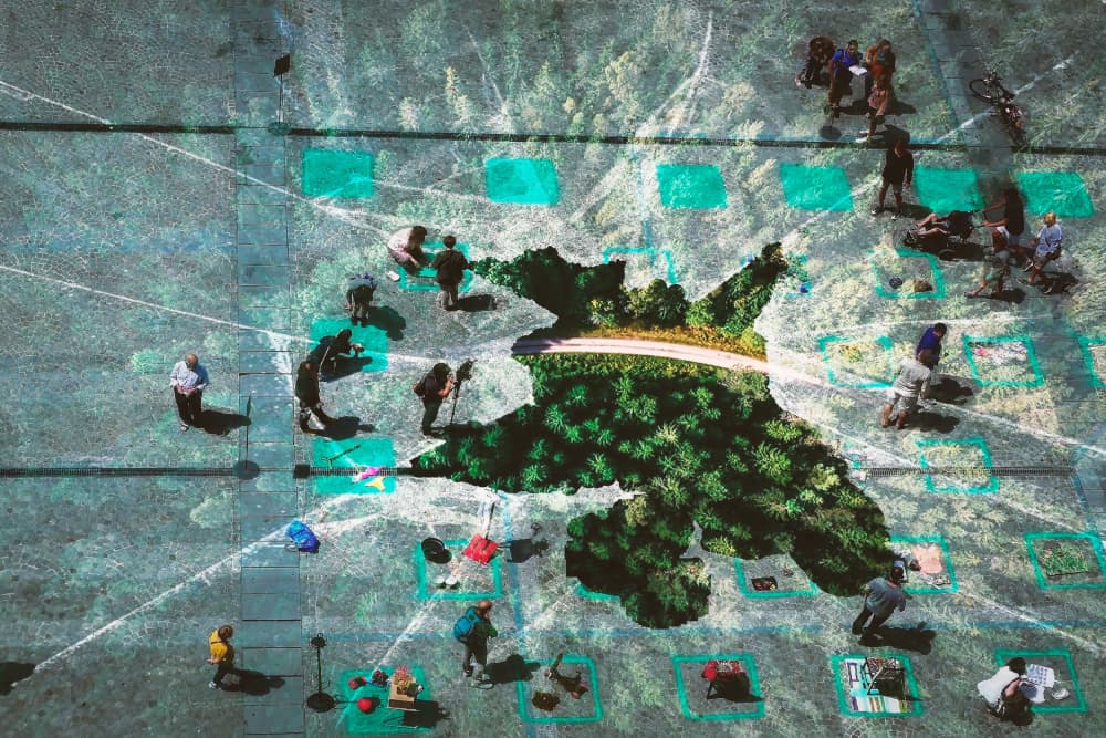Urban Forest Projection Display by Ciupureanu Dan — canvas wall art