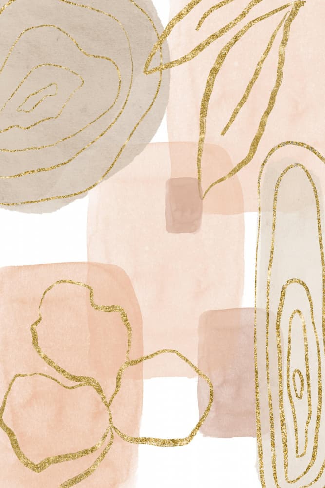 Elegant Blush Gold Shapes by Sally Ann Moss — canvas wall art
