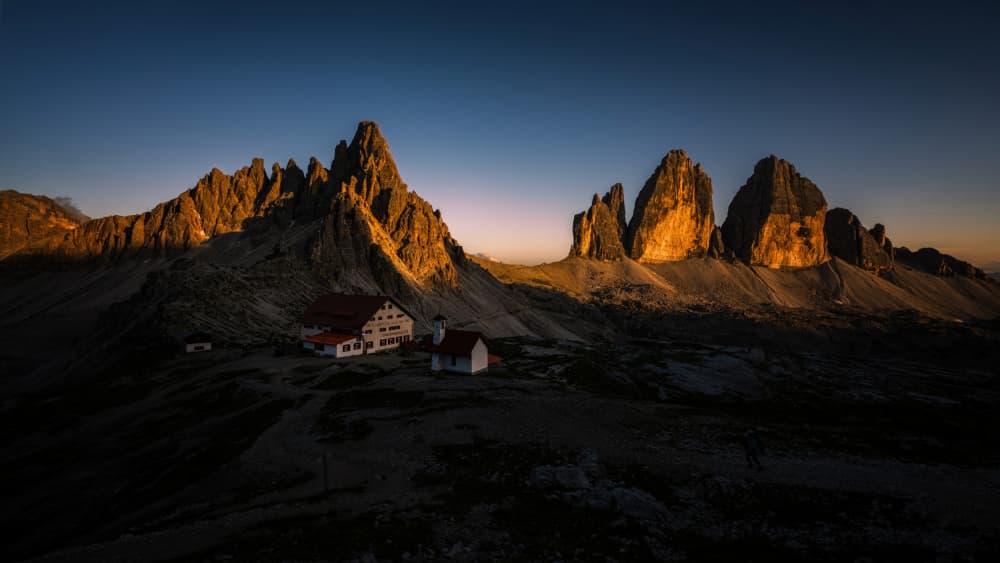 Golden Hour Tre Cime by Ti Wang — canvas wall art