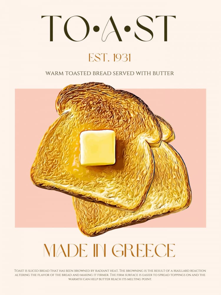 Warm Golden Toast Butter by Nazma Khokhar — canvas wall art