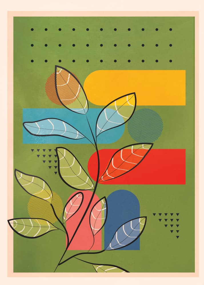 Colorful Geometric Botanicals by City Art — canvas wall art