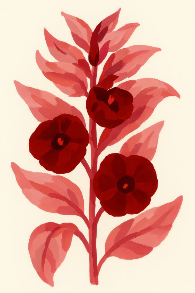 Red Botanical Blooms by Frida Floral Studio — canvas wall art
