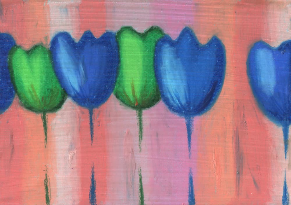 Vibrant Blue Tulips by Kulik — canvas wall art