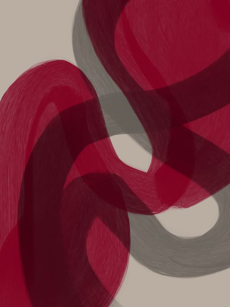 Abstract Crimson Flow by Studio Palette — canvas wall art
