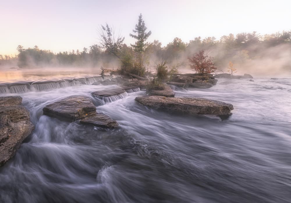 Misty River Morning by Larry Deng APA — canvas wall art