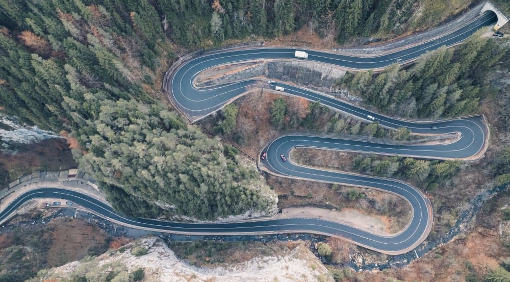 Winding Mountain Pass by Raul Ghiman — canvas wall art