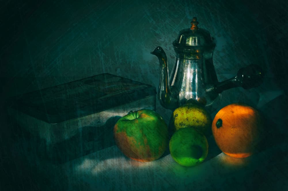 Moody Still Life Fruit by Raffaele Corte — canvas wall art