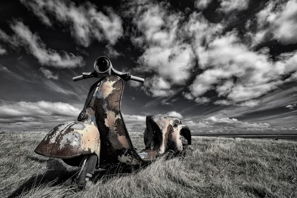 Forgotten Rusted Scooter by Þorsteinn H. Ingibergsson — canvas wall art