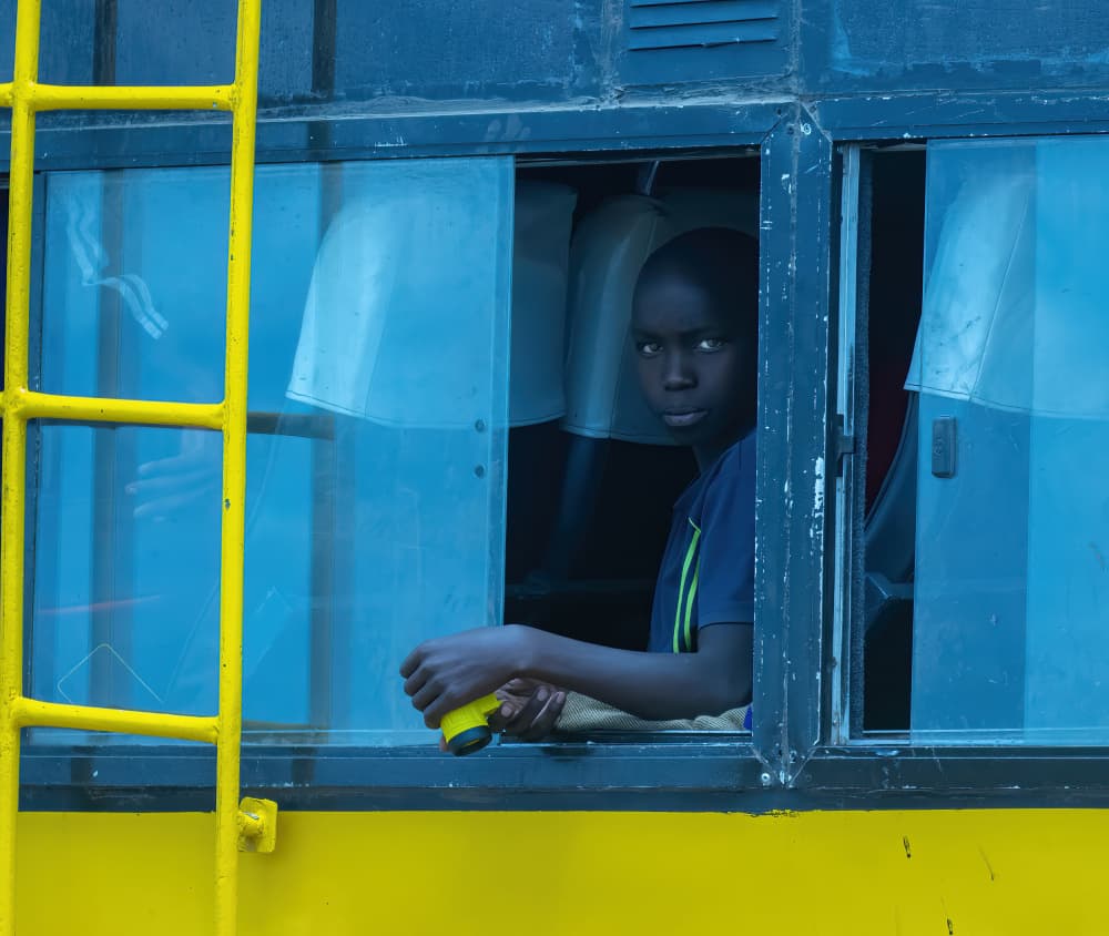 Intense Bus Gaze by Judy Tseng — canvas wall art