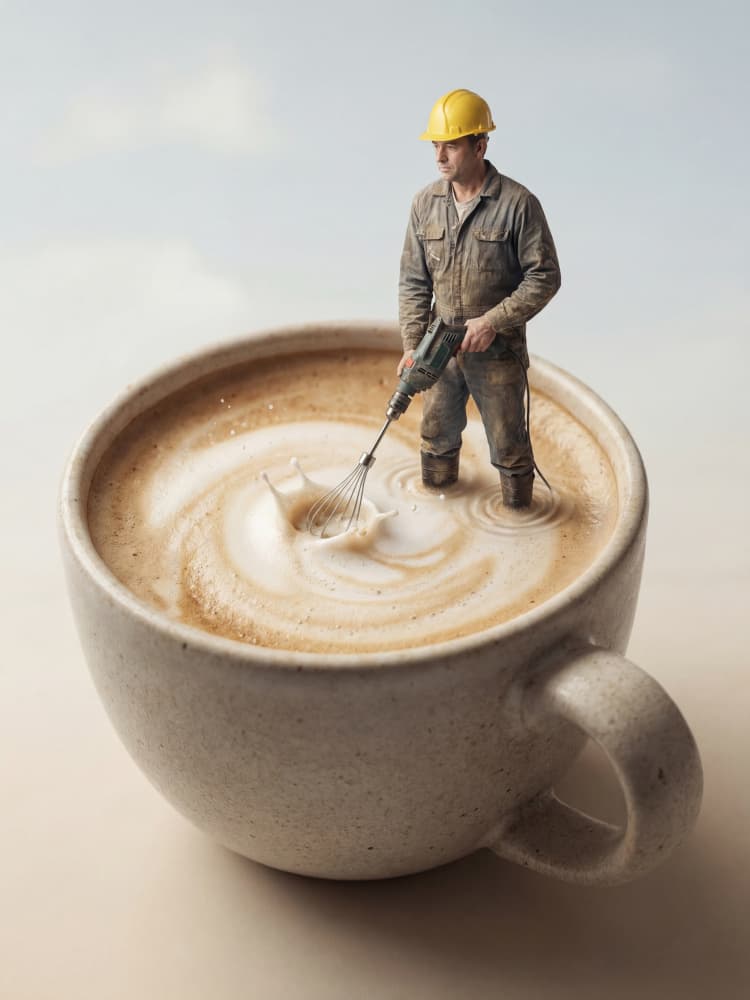 Worker Makes Morning Coffee by Andreas Magnusson — canvas wall art