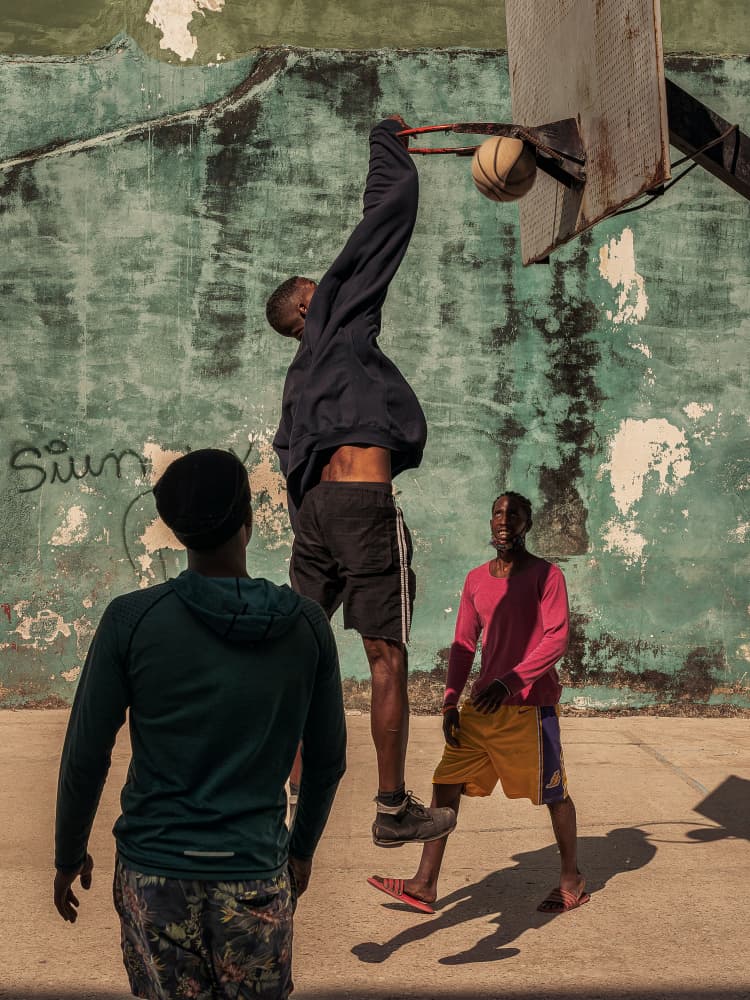 Urban Basketball Dunk by Andy Bauer — canvas wall art