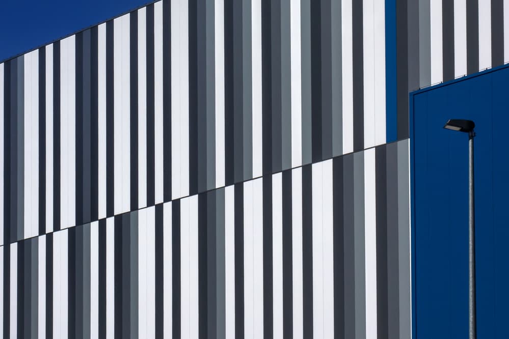 Modern Stripes and Blue by Lus Joosten — canvas wall art