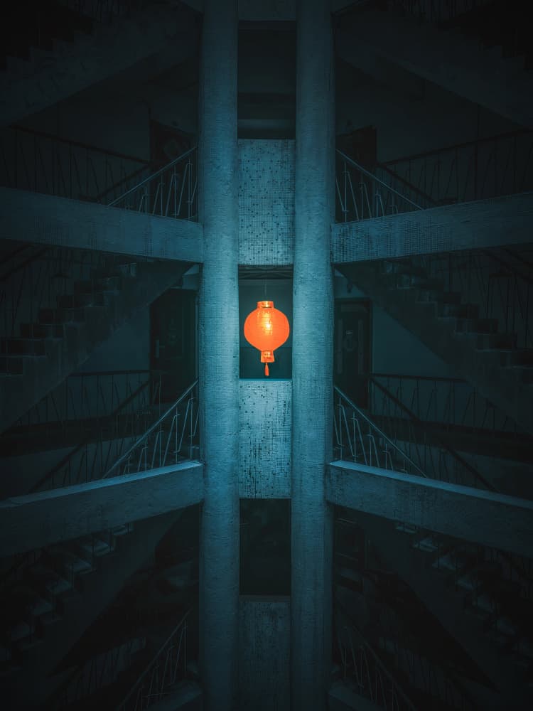 Brutalist Lantern Glow by Nichole Chen — canvas wall art