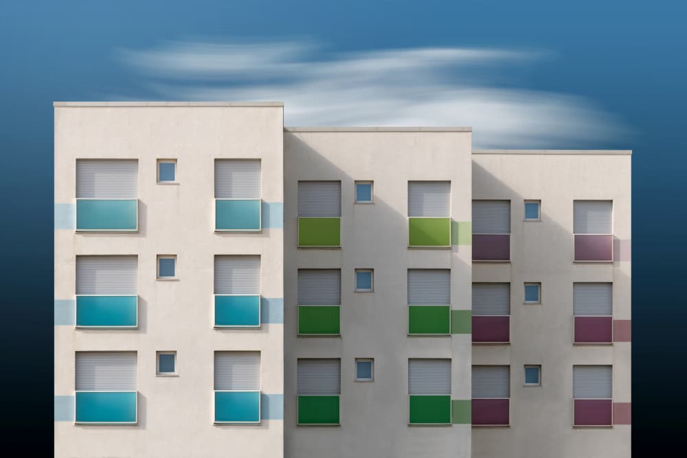 Colorful Urban Architecture by Andrea Comari — canvas wall art