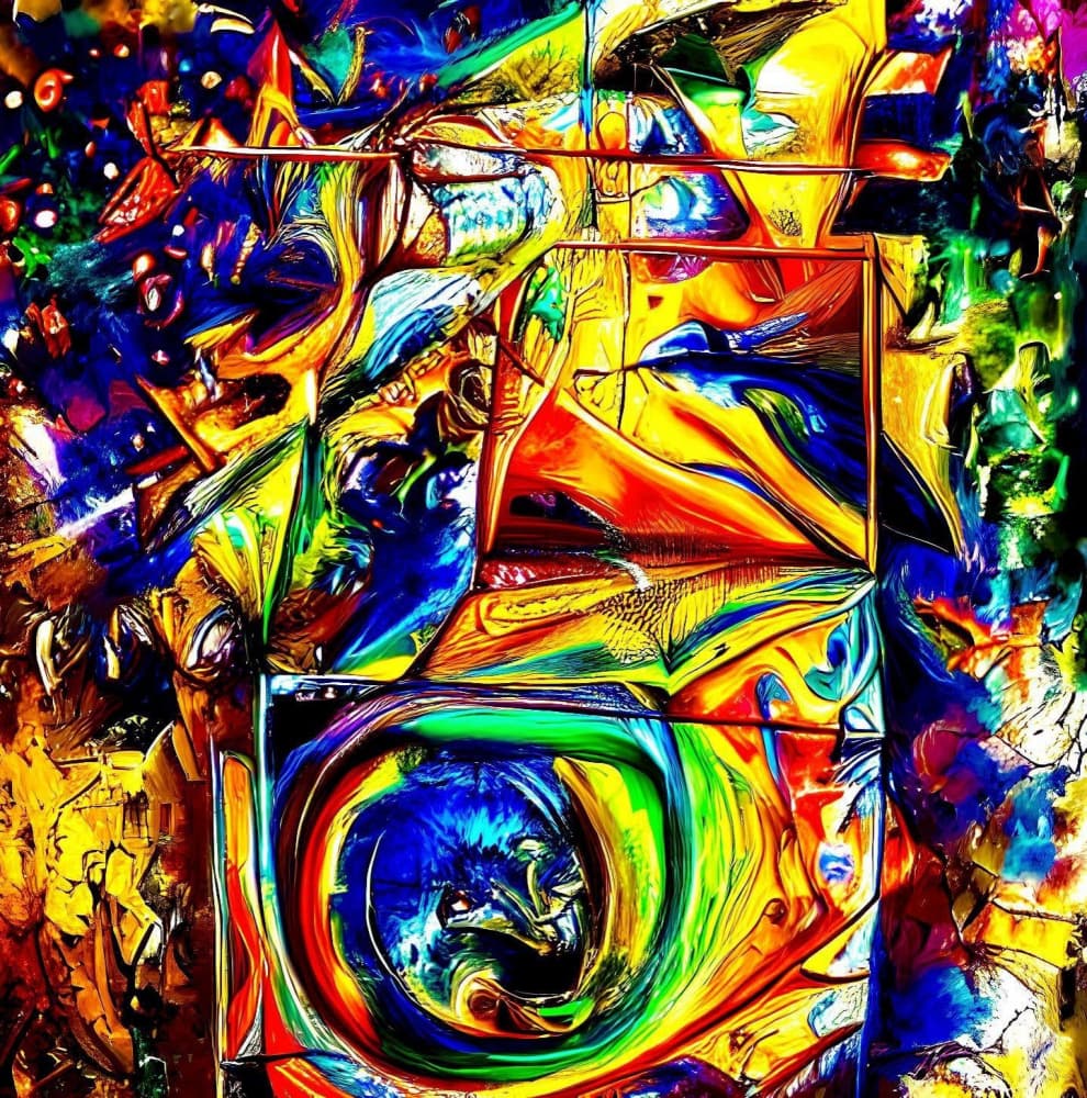 Vibrant Abstract Fracture by mnemonixART — canvas wall art