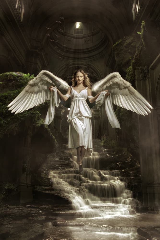 Ethereal Angelic Falls by Marcel Egger — canvas wall art