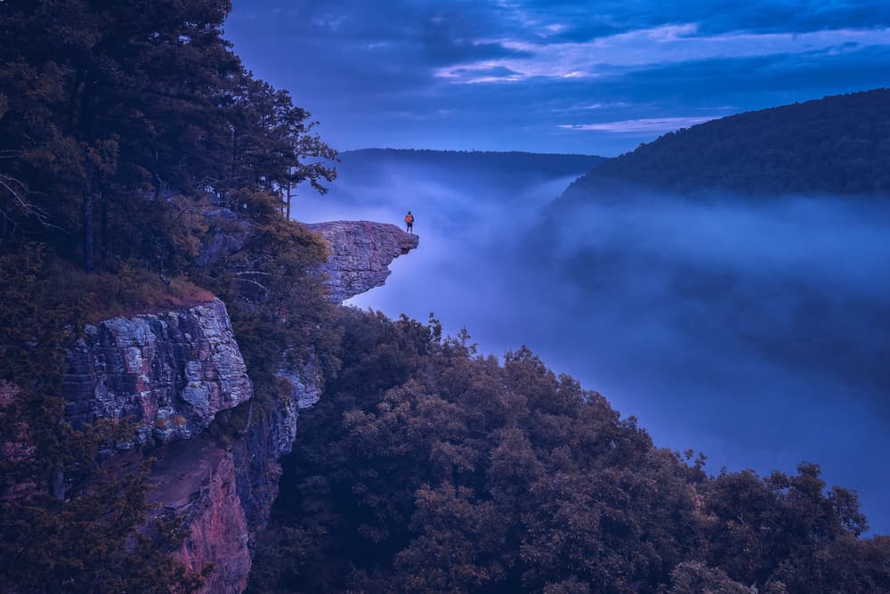Misty Canyon Overlook by Michael Zheng — canvas wall art