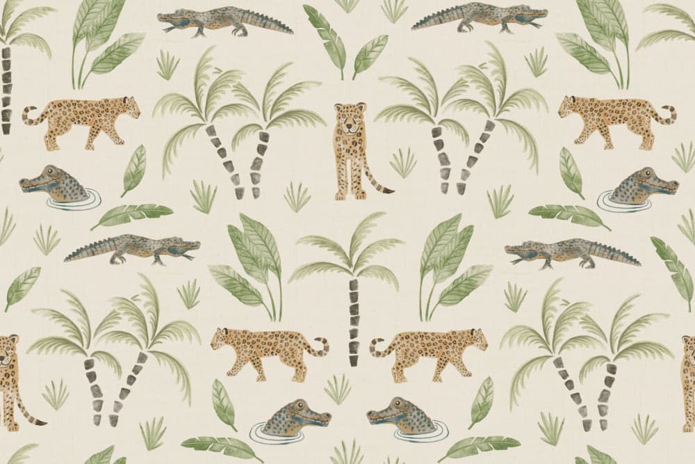 Playful Jungle Animals by Alexandra Weise — canvas wall art