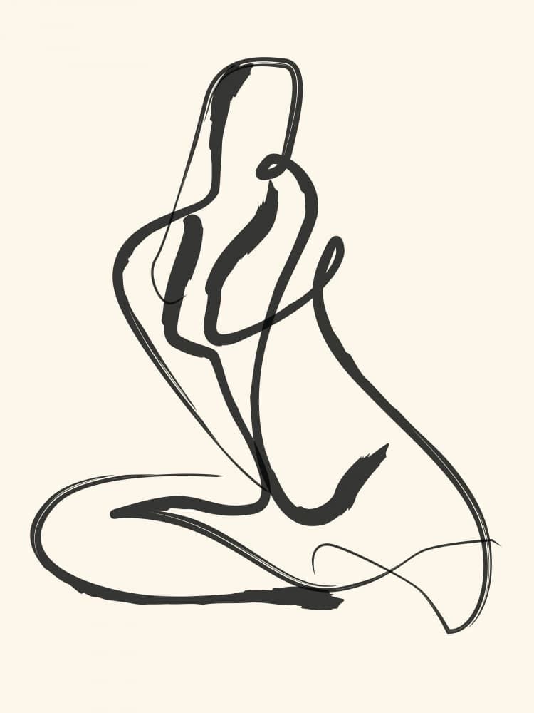 Serene Abstract Figure by The Printable Studio — canvas wall art