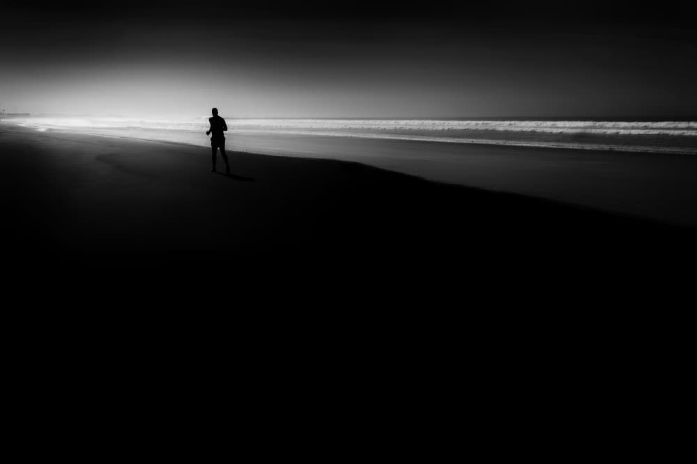 Solitary Beach Run by Roswitha Schleicher-Schwarz — canvas wall art